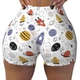 thumbnail image 2 of Picia Rocket Planets Printed Workout Shorts for Women Seamless Scrunch Butt Lifting High Waisted Yoga Gym Booty Running Moisture-wicking Short Pants-XX-Large, 2 of 9