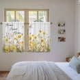 thumbnail image 3 of Spring Yellow Floral Kitchen Curtain for Berdoom Living Room Cafe 45 Inch Length, Farmhouse Country Flower Butterflies Tiers Curtains Light Filtering Drapes Window Treatment 2 Panels 52"Wx45"L, 3 of 8