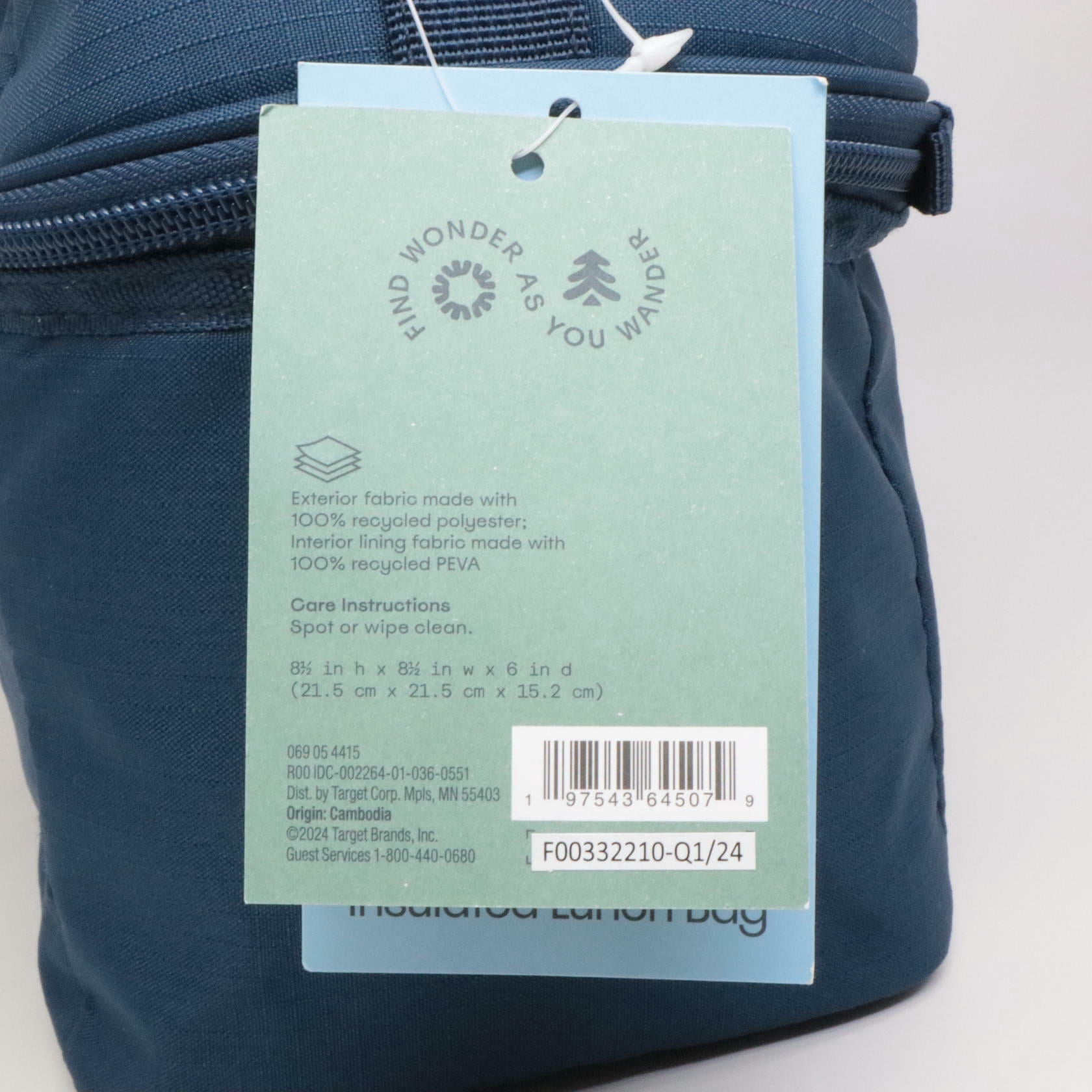 Embark Dual-Compartment Lunch Bag Spacious Target Zipper 5L Capacity Navy