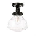 thumbnail image 3 of Lyle 1 light Black and Clear seeded glass Flush mount, 3 of 5