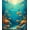 Orange, Pattern 4, variant on ODIKA 5'x7' Machine Washable Non-Slip Area Rug, Bold Coral Reef Inspired Interlocking Fish and Seaweed High Traffic Rug, Teal, 272915