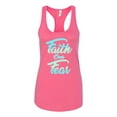 thumbnail image 2 of Wild Bobby, Faith Over Fear, Inspirational/Christian, Women Racerback Tank Top, Hot Pink, X-Large, 2 of 4