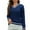 Blue, variant on Women's Sweater Color Block V Neck Ribbed Knit Long Sleeve Dressy Casual Cozy Sweaters