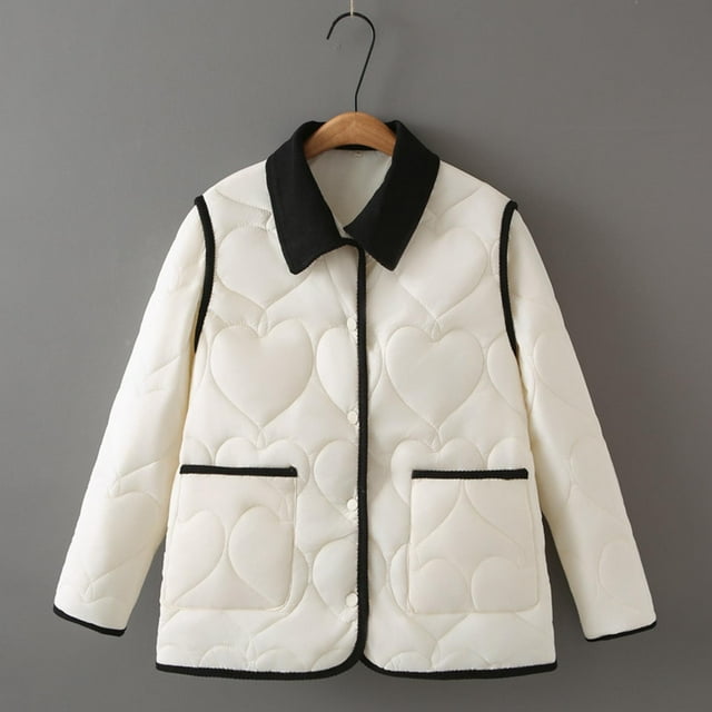 Parkas de manga larga para mujer, chaquetas acolchadas cálidas para mujer, chaqueta acolchada lisa de manga larga con estampado floral, abrigos con bolsillos, blusa para mujer