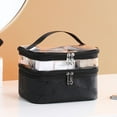 thumbnail image 3 of Double Layer Cosmetic Bag Square Organizer Large Toiletries Makeup Kit Pouch Travel Makeup Bag, 3 of 7