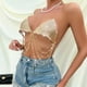thumbnail image 3 of Gibobby Camisola colgante de cuello halter de lentejuelas de metal sexy de color sólido para mujer(Dolado,Talla única), 3 of 5