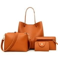thumbnail image 5 of Soumake 4Pcs Women Fashion Solid Color Soft Faux Leather Shoulder Bag Handbag Purse Set, 5 of 5