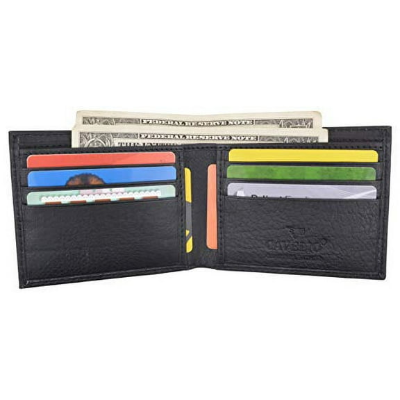 Cavelio Premium Leather Men's Slim Thin Classic Bifold Wallet