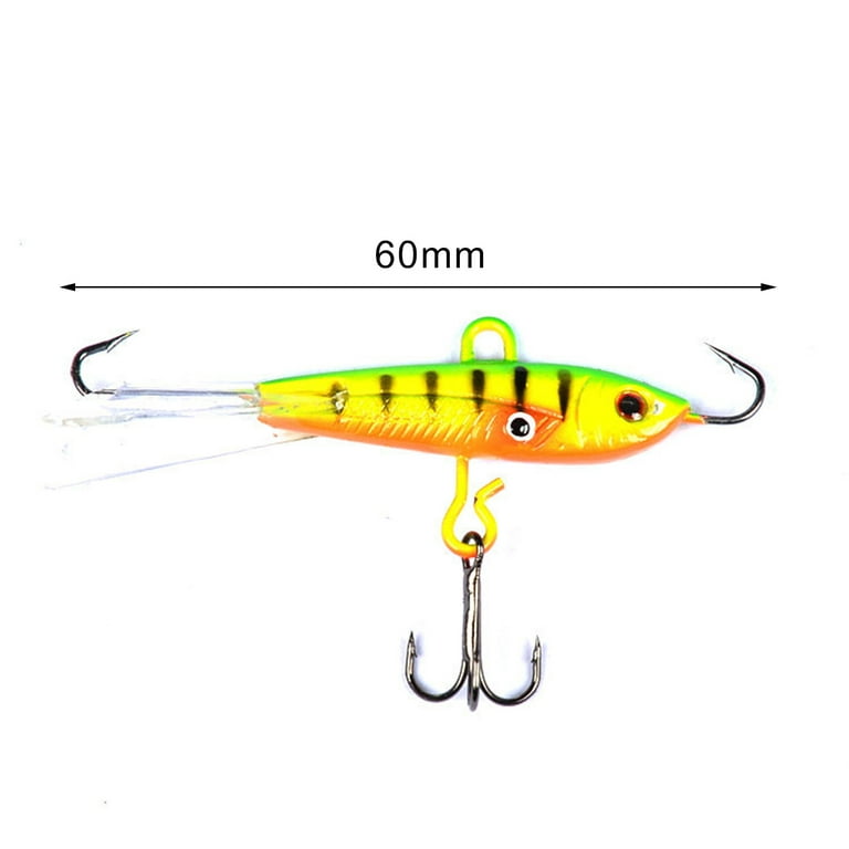 Sijiali 10.5g 6cm Ice Fishing Lure Vivid 3D Eyes Metal Winter Balancing  Movable Bait Hook Jigs Lures for Outdoor