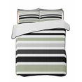 thumbnail image 2 of Sage Green Black Stripe King Size Down Alternative Comforter, Lightweight Comforter Quilt Bedding Set with Pillow Shams Modern Abstract Coarse Striped All Seasons Bed Comforter Duvet Insert 96"x106", 2 of 7