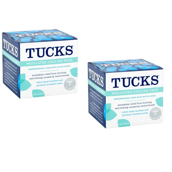 Tucks Medicated Cooling Pads with Witch Hazel, 100 Count - 2 Pack