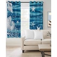 thumbnail image 4 of Blue Summer Blackout Curtains for Bedroom Living Room, Starfish Shell Couch Seaweed Ocean Coastal 72 In Long Thermal Insulated Room Darkening Drapes Grommet Window Treatments, 52 x 72 In, 4 of 9