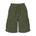 thumbnail image 7 of biudgviw Women's Sweat Shorts with Multi Pockets Drawstring Elastic Waist Cargo Shorts Comfy Textured Baggy Shorts for Gym Workout, 7 of 7