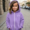 thumbnail image 2 of SGMVNU Girls Zip up Cropped Hoodies Teen Casual Long Sleeve Full Zipper Sweatshirts Jackets with Pockets Fall Outerwear Size 11-12 Years, Color lz1023_A-Purple, 2 of 4