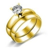 4mm Wedding Ring Set for Women Stainless Steel Engagement Ring and Band Ginger Lyne Collection