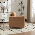 thumbnail image 2 of Leumius Swivel Armchair with Hidden Storage,33.6''W Upholstered 360° Accent Chairs with Pillow,Square Club Chair Single Sofa for Living Room,Amber, 2 of 14