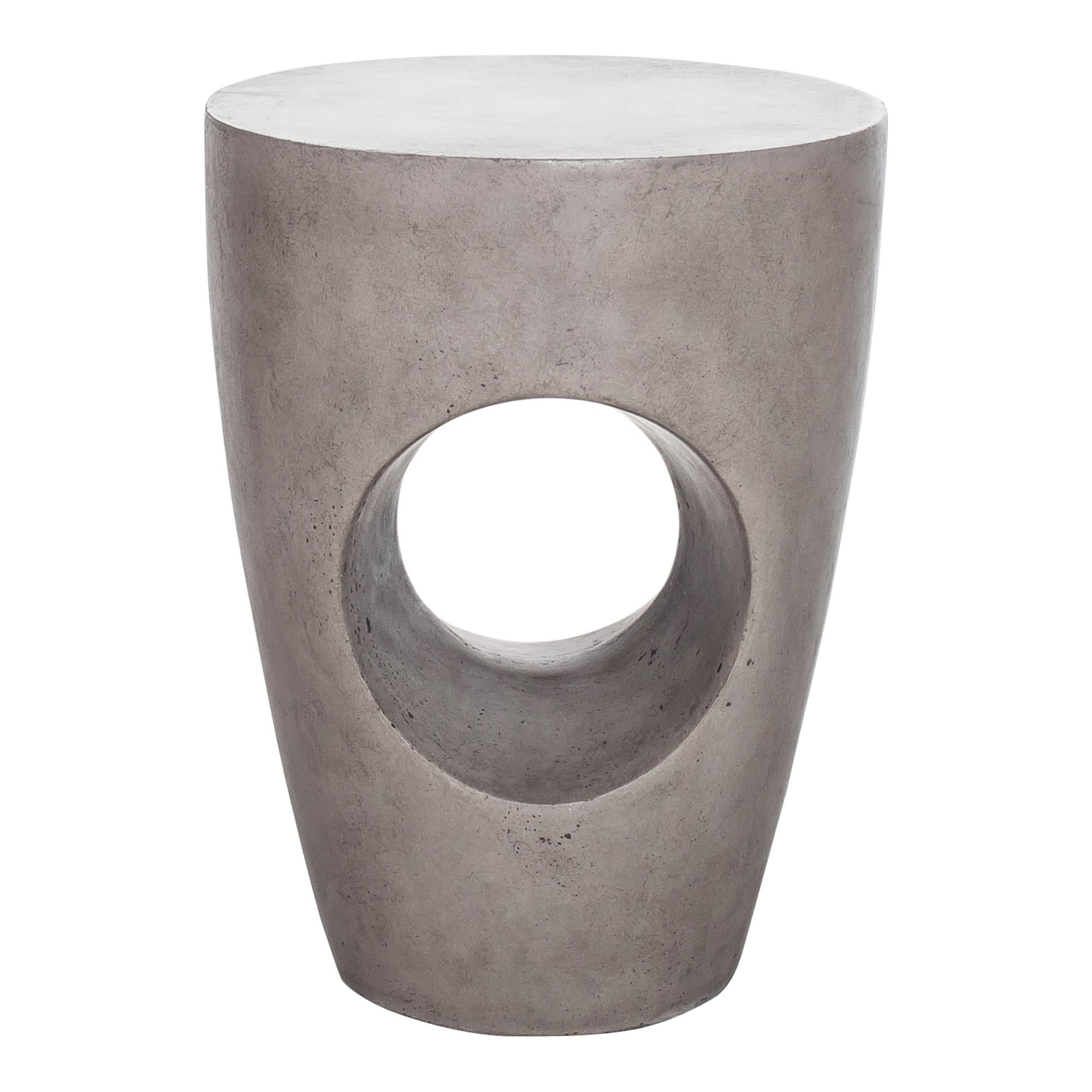 Aylard Modern Dark Grey Fiberstone Indoor/Outdoor Stool