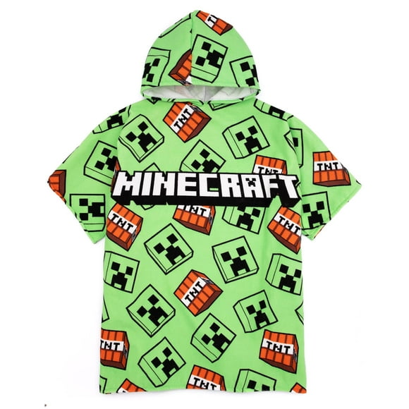 Minecraft Unisex Kids Green Poncho Towel