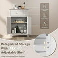 thumbnail image 4 of Gymax Bathroom Storage Cabinet Free Standing Large Drawer W/Adjustable Shelf White, 4 of 9