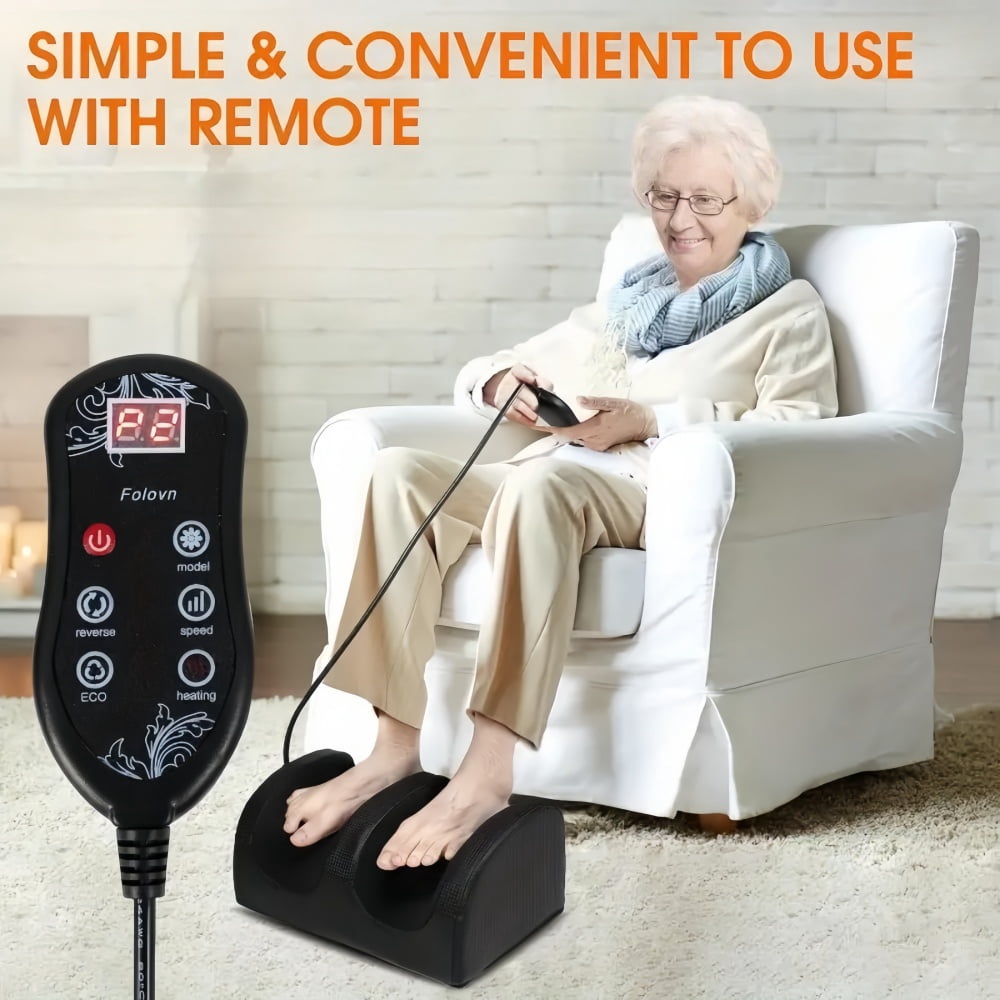 Nuvrek Shiatsu Foot Massager with Heat for Relaxation, with Remote Control
