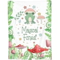 thumbnail image 3 of Cute Frog Mushroom Blanket Gifts for Kids Adults Soft Warm Lightweight Cozy Magical Forest Animal Green Throw Blankets for Bed Living Room Sofa Couch Birthday Esthetic Decor 40x50in, 3 of 6