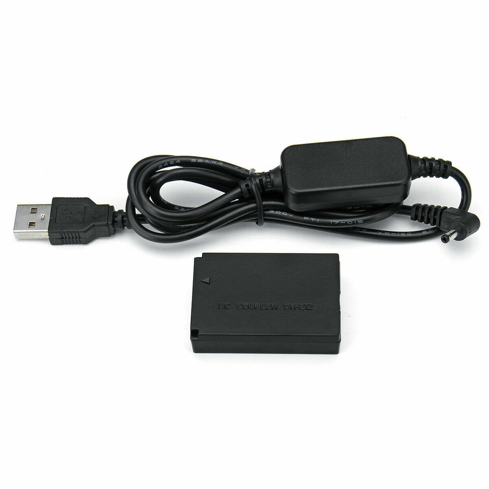 Cameras Dummy Battery, DC Coupler LP-E12 AC Power Adapter Kitfor for Canon EOSM, M2, M10, M50, M100, M200, M50 Mark II