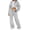 Gray, variant on CIENVNSTG Women 2 Piece Set Fall Clothes Outfits Zipper Hooded Sweatshirt Set High Waist Ladies Sweatpants Set Streetwear Hot Pink M