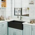 thumbnail image 5 of CASAINC 30" Fireclay Single Bowl Farmhouse Apron Kitchen Sink with Grid and Strainer, Black, 5 of 7