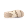 thumbnail image 5 of BLISSFUL STEP Women's Open Toe Elastic Cross Strap Flat Sandals Beige (Size 10.5), 5 of 6