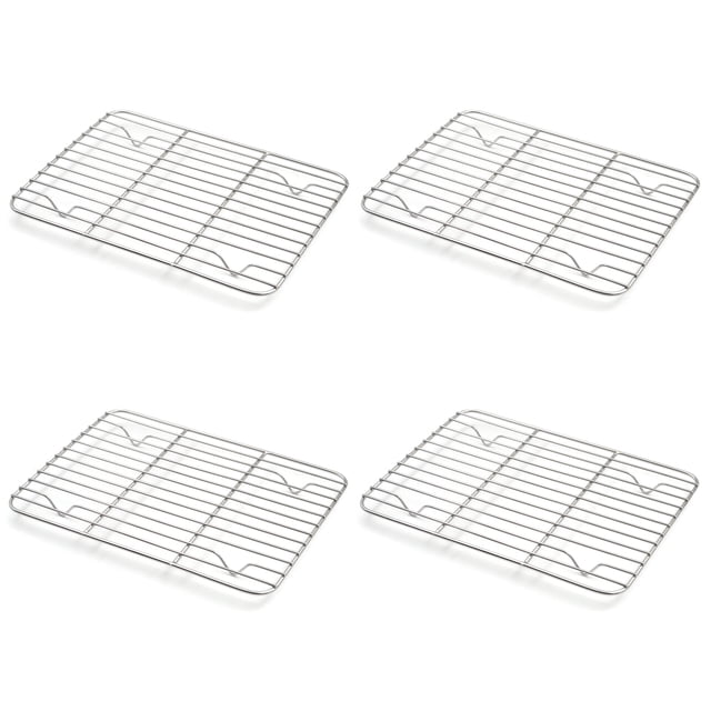 Aspire 4 Pack Cooling Rack, Stainless Steel Wire Baking Rack Set, Roasting Rack for Cooling Baking Cooking Drying-8.6" x 6.3" 4 Pack