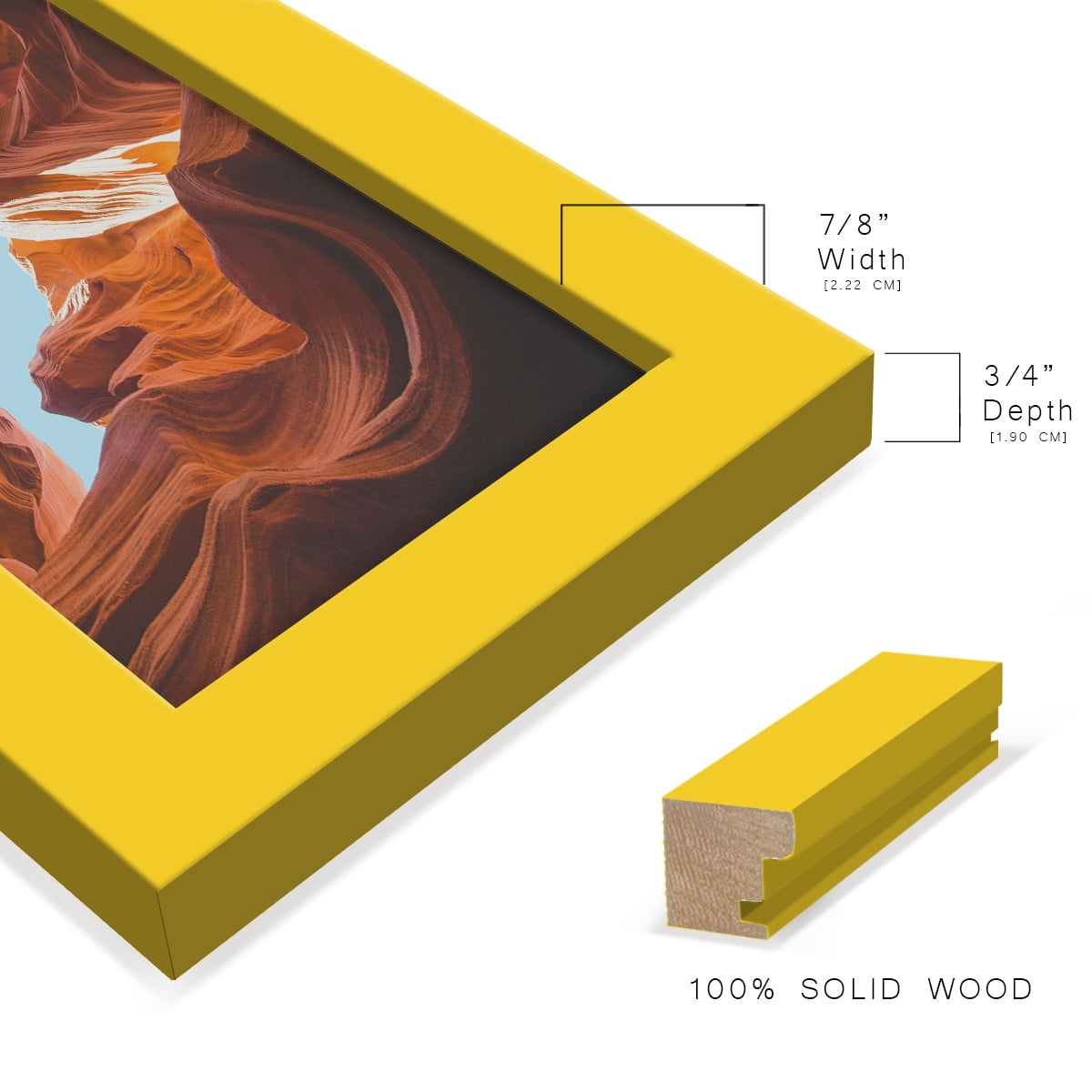 Modern 4 in. x 6 in. Yellow Picture Frame (Set of 4)