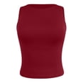 thumbnail image 3 of Women Sleeveless Crewneck Cropped Tank Top Nylon Spandex for Summer Casual Occasions, 3 of 5