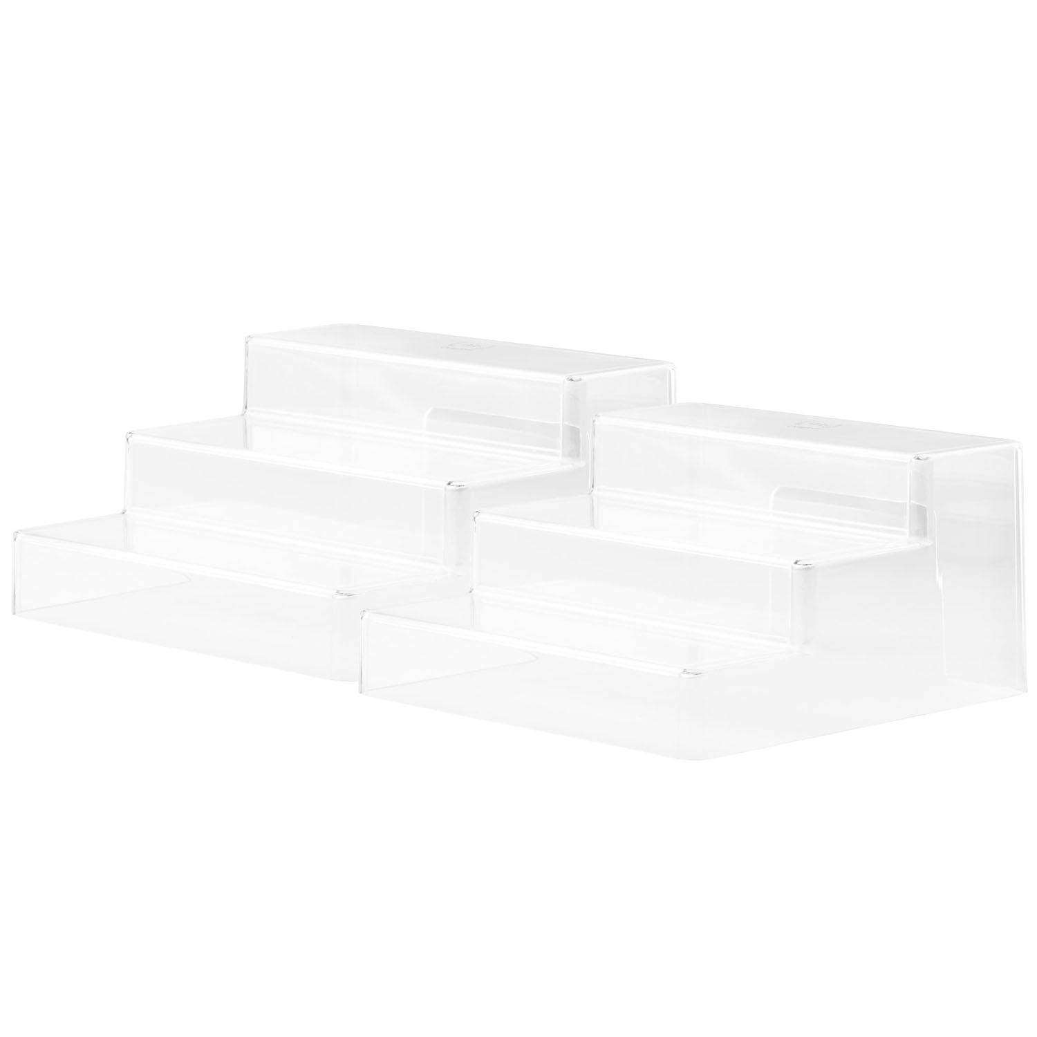 The Home Edit Clear 3-Tier Riser, Pack of 2, 9.57" x 9.57" x 5" Plastic Modular Storage System Cabinet Organizer - image 4 of 6