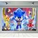 thumbnail image 4 of Fondo de fotografía de Sonic, el erizo de velocidad, héroe corredor, fondo de fotografía de dibujos animados para cumpleaños de niños, accesorios de vinilo de poliéster rojo y azul, 4 of 5