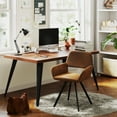 thumbnail image 2 of Homy Casa Set of 2 Swivel Office Chair with Upholstered Seat Ergonomic Back, Brown Suede, 2 of 10