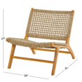 thumbnail image 3 of DecMode Seagrass Handmade Woven Lounge Chair with Teak Wood Frame, Beige, 3 of 12