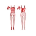thumbnail image 3 of 4 Sets Sultry Fishnet Bodystockings, Hollow Out Sleeveless Open Crotch Jacquard Bodystocking, Women's Lingerie & Underwear, 3 of 5