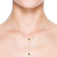 thumbnail image 4 of Angara Collier Péridot Naturel - Collier Style Lariat Péridot Rond 1.1 ct en Platine pour Femmes, 4 of 8