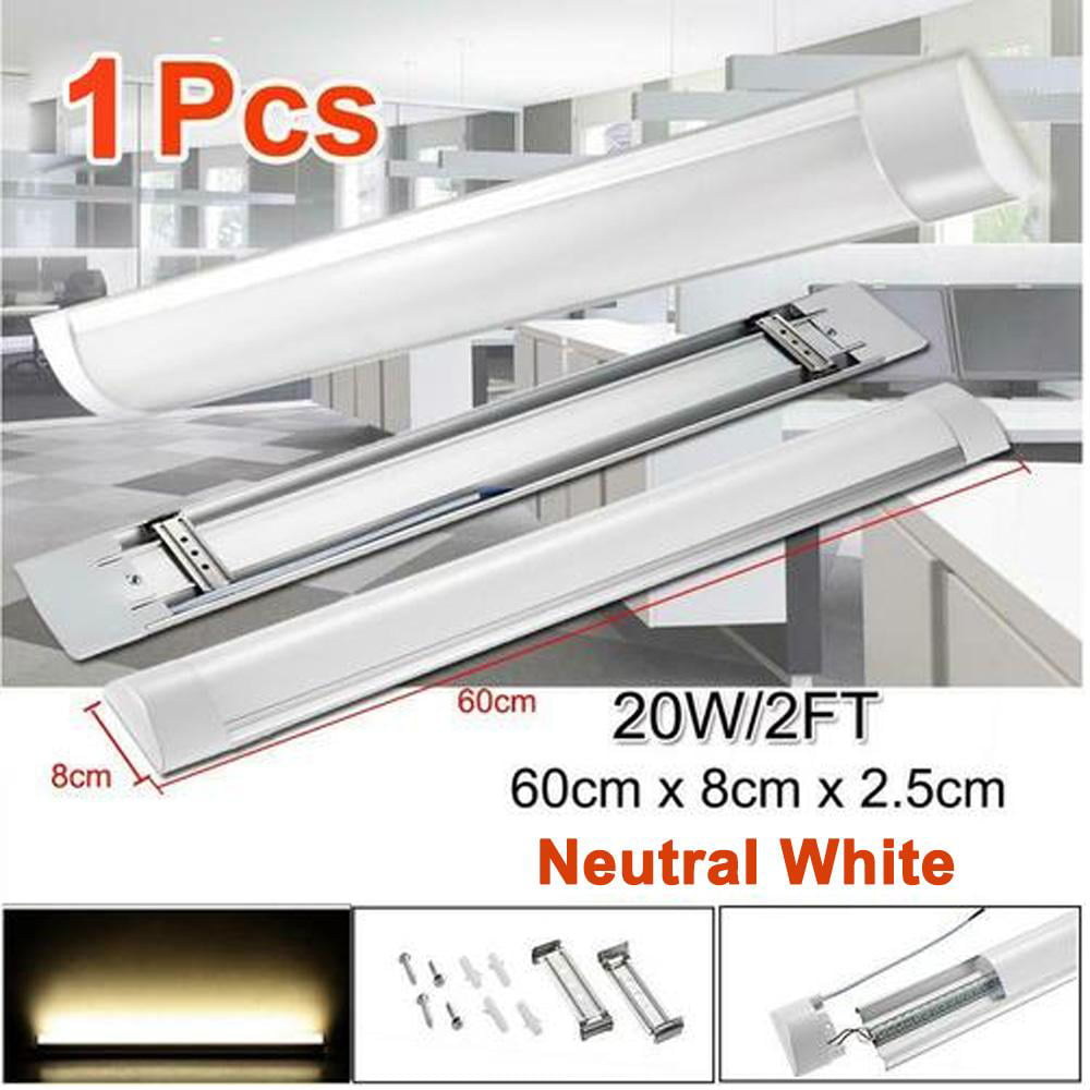 5X 2FT 20W 60CM LED Slim Ceiling Batten Tube Light Fluorescent Bar Neutral White 