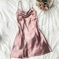 thumbnail image 2 of Admvng Nightgowns for Women V Neck Satin Sleepwear Lace Side Slits Sleeveless Nightshirt S-XL, 2 of 7