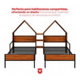 thumbnail image 4 of UTILIA Literas Individuales 2 Camas Separables Marrón 194cm, Diseño Casita, Guardarrail de Seguridad, Sin Box Spring, 4 of 7