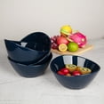 thumbnail image 2 of Sangdo 42 ounce Porcelain Bowls Set, 4pcs 8" Large Salad Pasta Serving Bowls, Microwave and Dishwasher Safe, Dark Blue, 2 of 5