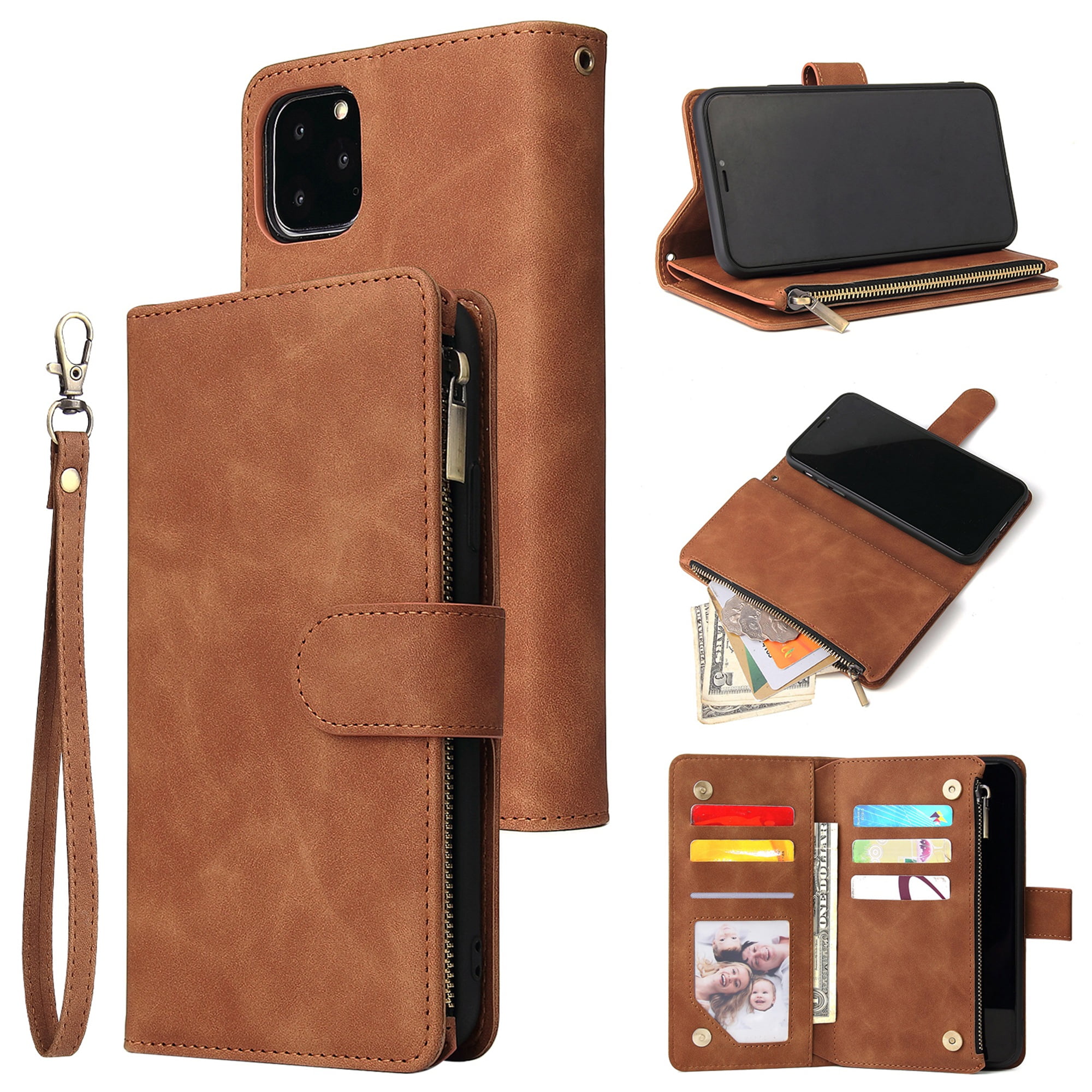 IPhone 11 Wallet Case Dteck Soft Leather Zipper Wallet Case Magnetic 