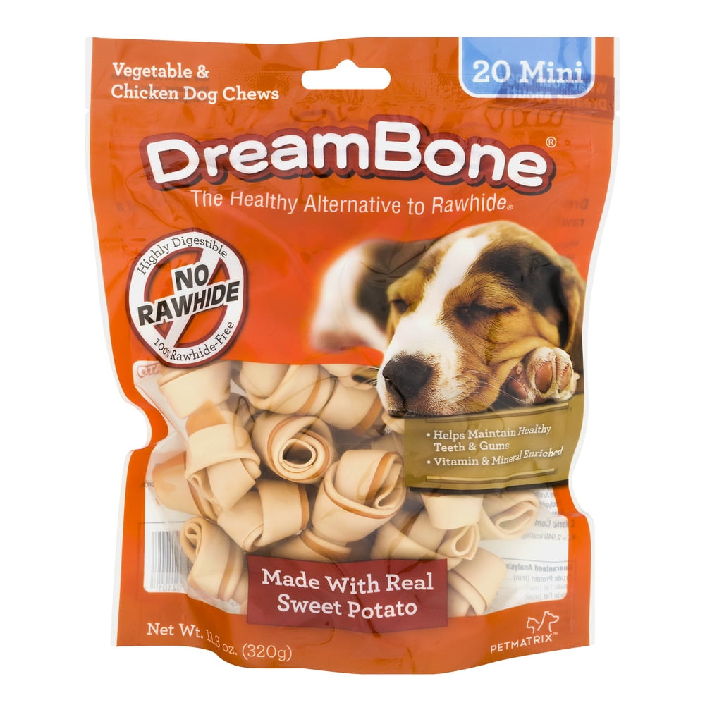 DreamBone Mini Dog Treats Made w/ Real Sweet Potato, 20Count