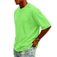 thumbnail image 3 of FRSASU Men's Big and Tall Shirts Cotton Crew Neck Tops Short Sleeve Oversized Pullovers Casual Loose Tops Solid Color Tee Green, 3 of 5