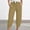 Coffee, variant on Side Pocket Soft Textured Lantern Jogger Pants, High Waist Drawstring Elastic Waist Women's Loose Capri Cuffed Hem Casual Daily Bottoms, Green M