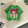 thumbnail image 2 of Thermal T-Shirts à Manches Courtes Longues pour Leggings Filles Imprimé Graphique Mignon Col Rond T-Shirt Décontracté d'Été, 2 of 4