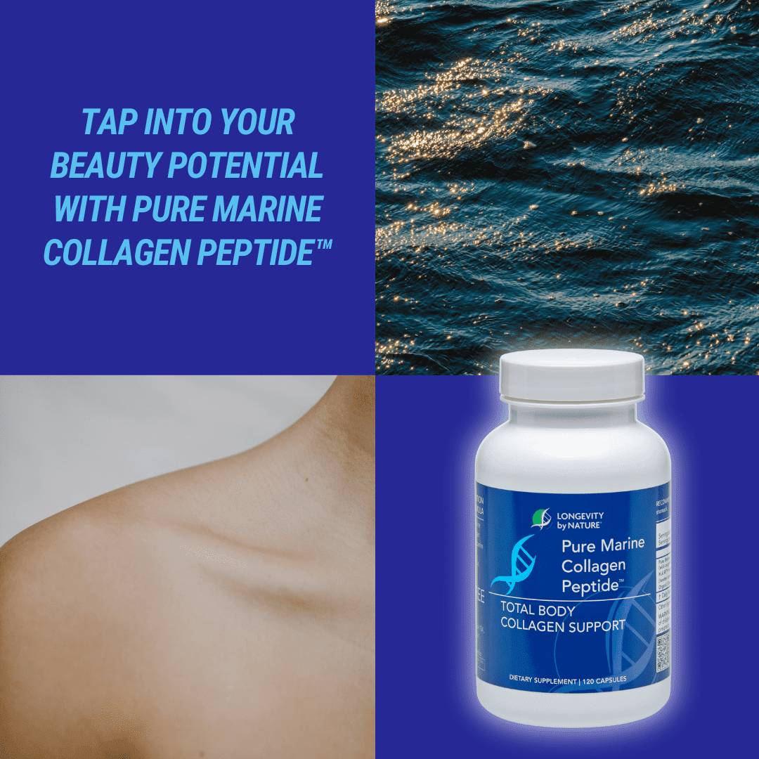 Longevity by Nature, Pure Marine Collagen Peptides Type I & III, 120 Capsules