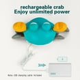 thumbnail image 4 of Electric Toy Crab with Obstacle Avoidance, with Light and Music Effect Crawling toy USB Charging,Blue Octopus, 4 of 9