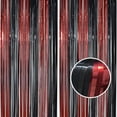thumbnail image 1 of Cortina con forma de serpentina Fringe BRAVESHINE, paquete de 2 unidades, 1 x 2,5 m, color negro y rojo, 1 of 9